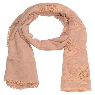 Cotton Half Net Stole- Light Brown